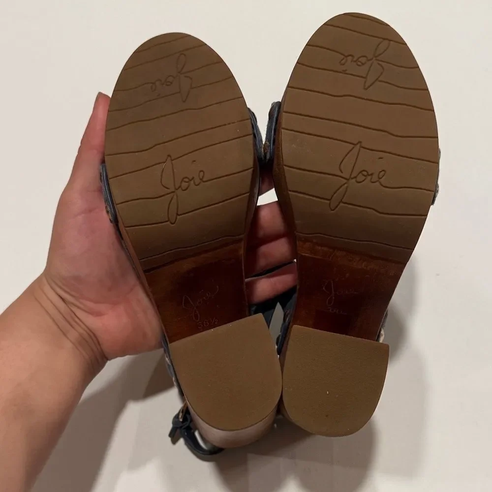 Joie Dark Gray Suede Platform Sandals
